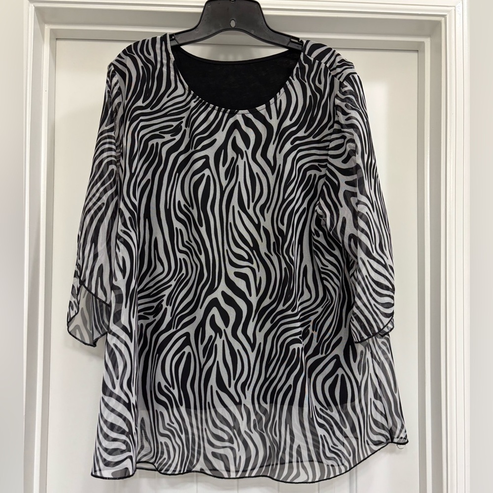 Zebra Print Sheer Women's Top